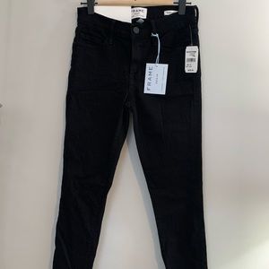 BRAND NEW Frame Denim Black Mid-Rise Skinny Jeans